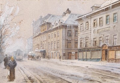 El teatro an der Wien en invierno de Carl Wenzel Zajicek